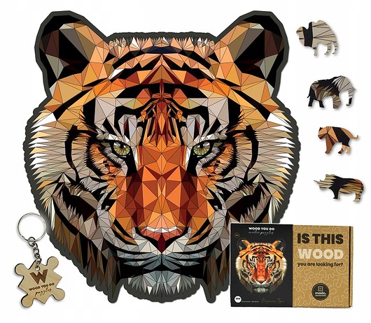 puzzle dla dzieci DREWNIANE EKO PUZZLE DLA DOROSŁYCH TYGRYS A4 140