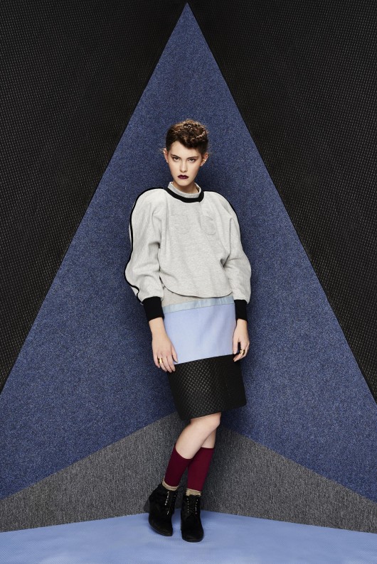 Bluza kimono z podwójnym ściągaczem szara Karolina Marczuk