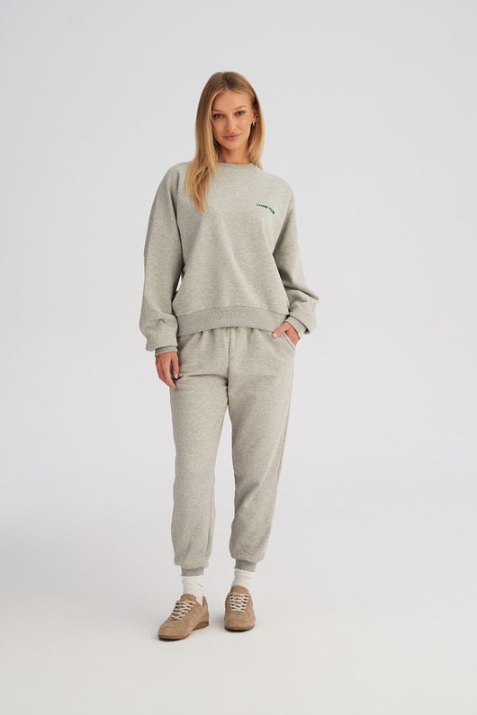 bluza bez kaptura damska Bluza bez kaptura LOOSE FIT soft grey damska