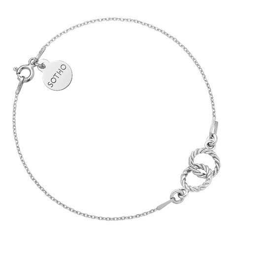 bransoletki srebrne Srebrna bransoletka z dwoma kółeczkami