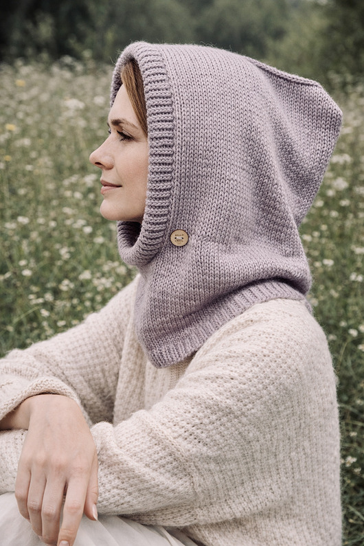 czapki damskie Ręcznie robiona balaclava kapturokomin czapka bawełna i alpaka