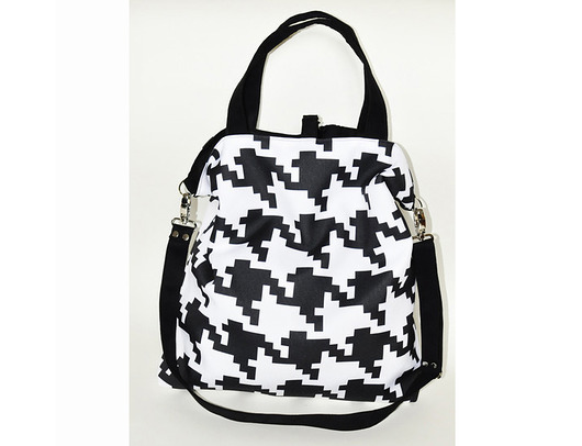 TORBA PIKSEL - PRINT PEPITKA, 2W1, DWUSTRONNA PRACOWNIA 166