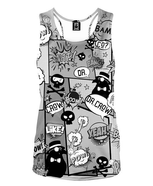 topy damskie DR.CROW Bokserka Damska Komiks Black