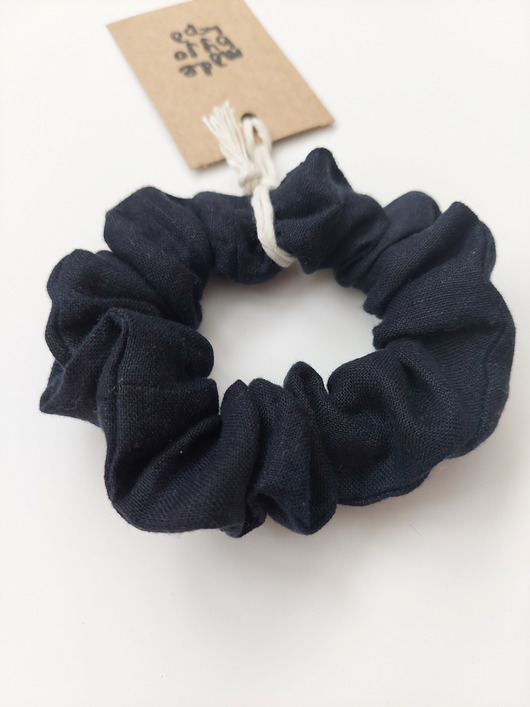 gumki do włosów 100% len, owijka do włosów, atrament