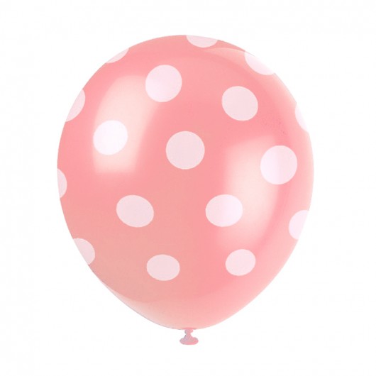 Balony Różowe Pudrowe w groszki Wiewiórka i Spółka