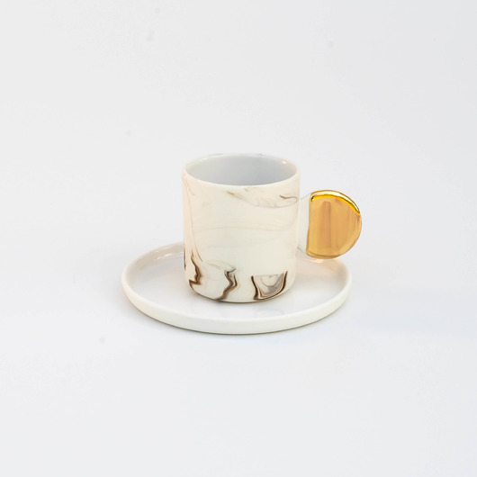 filiżanki Filiżanka do Espresso z talerzykiem/ natural/ złoto