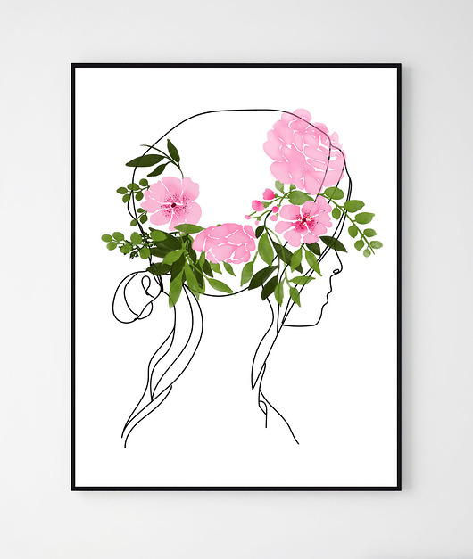 Plakat minimalistyczny KOBIETA/ No.5 Szare Kropki
