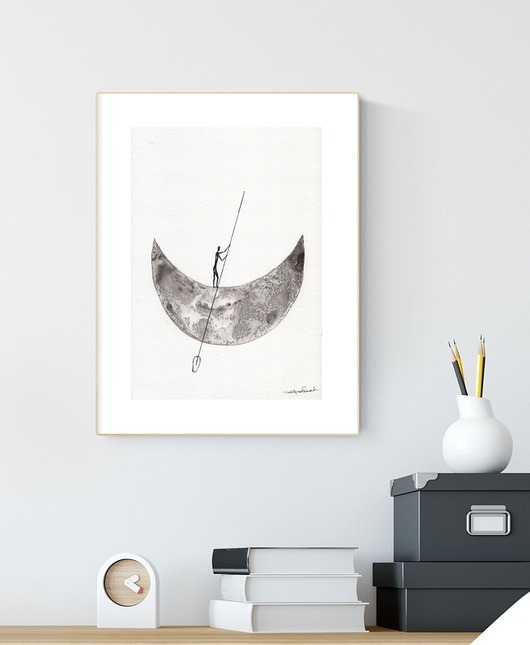 grafika 21X30 cm wykonana ręcznie MiniMalArt