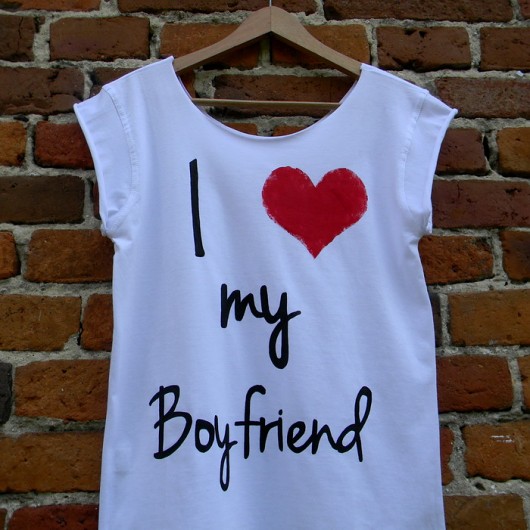 I LOVE MY BOYFRIEND koszulka oversize [40 L] Marvellousette