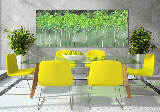 obrazy Obraz na płótnie Drzewa w zieleniach- 150x60cm