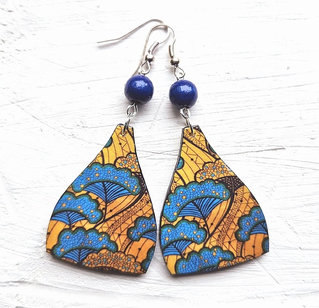 kolczyki drewniane Perła Senegalu