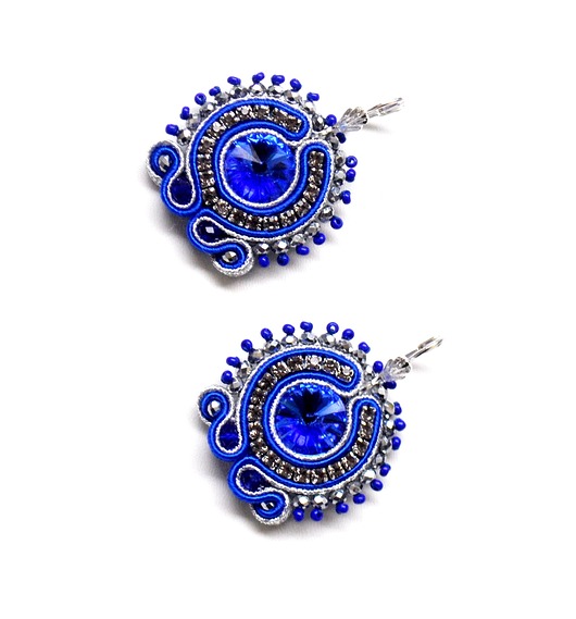 kolczyki soutache Sutaszowe kolczyki SAPHIR