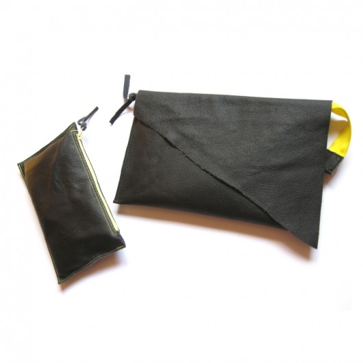 Black Leather Set - kopertówka i etui sabi tatka
