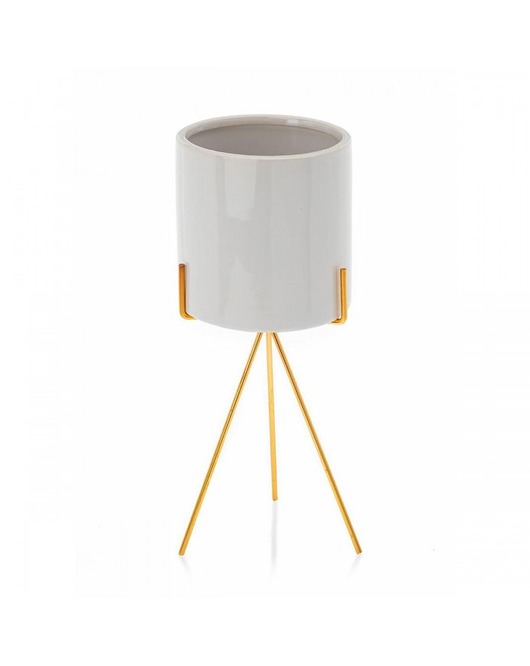 Kwietnik Metalowy Osłonka Ceramiczna Luna White MIA home