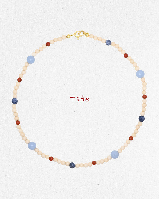 chokery TIDE Naszyjnik RHEI Kamienie Naturalne Chocker kamień rzeczny Srebro Pozłacane