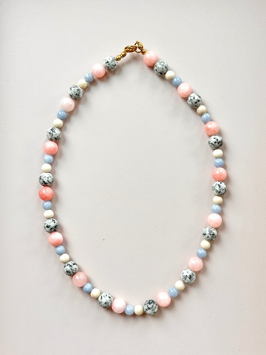 korale Naszyjnik Multistones pastel