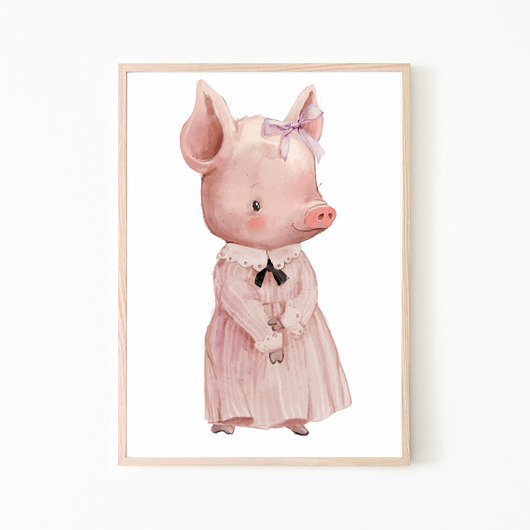 Plakat obrazek Pani świnka Dekoracjan