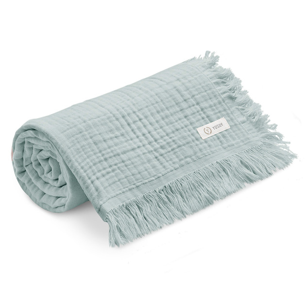 kocyki, kołderki, pościel dla dzieci Koc muślinowy 4 warstwowy Szałwiowy