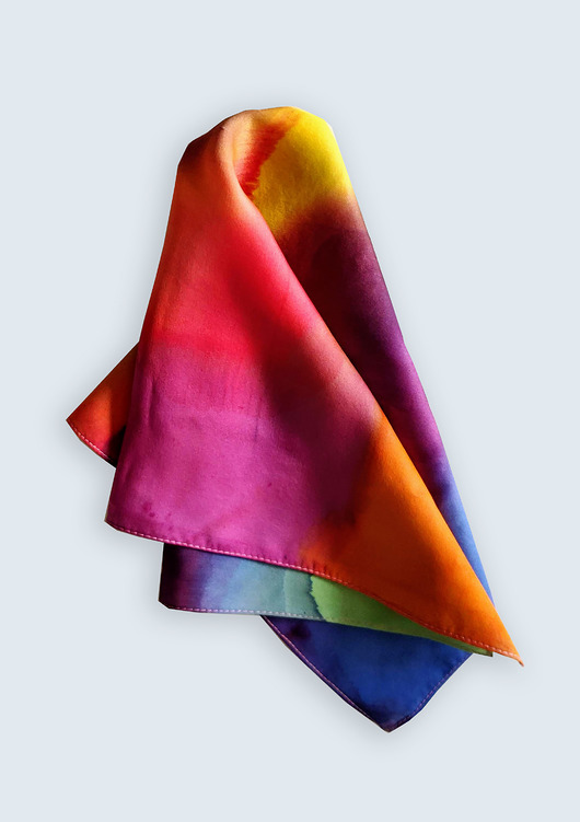 apaszki COLOR STAR  - apaszka namalowana na jedwabiu