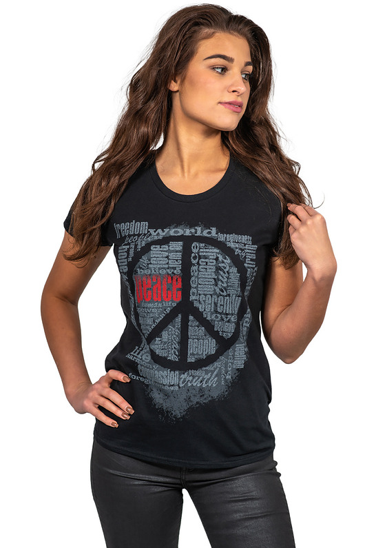 t-shirt damskie T-shirt damski UNDERWORLD Peace czarny