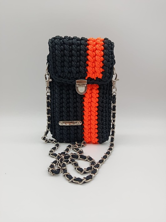 torebki mini Case na telefon - czarno-neonowy