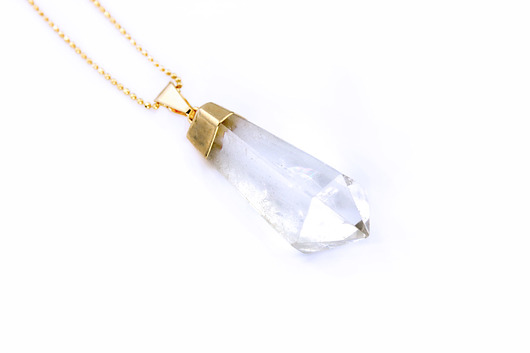 Colare Kryształ górski Wahadło Brazi Druse Jewelry