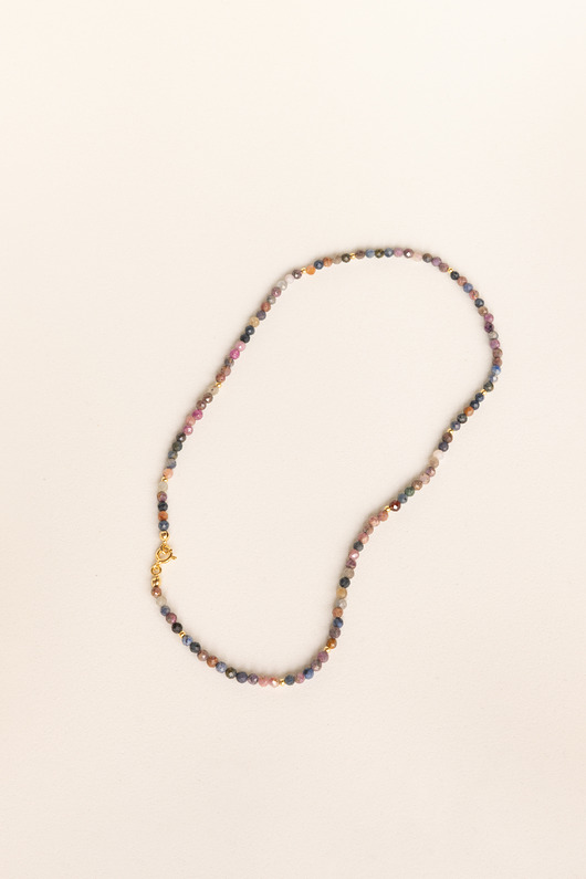 złote naszyjniki RUBINY i SZAFIRY pozłacane srebro / naszyjnik