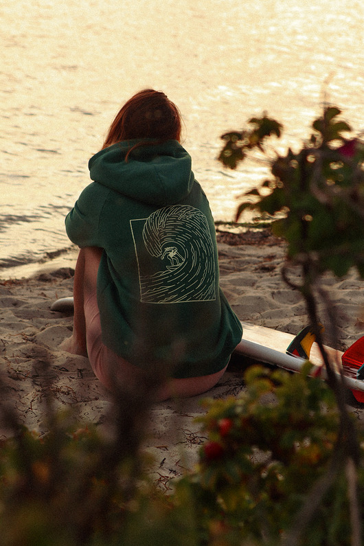 bluza z kapturem damska HOODIE Bottle Green SurfGirl