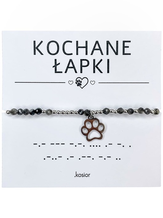 bransoletki na sznurku Bransoletka z kamieni naturalnych Labradoyt, Hematyt, 10% na zwierzaki