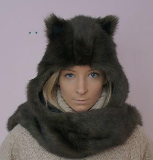 Whitewoof Nala czapka / kaptur wilk futro polar WhiteWoof