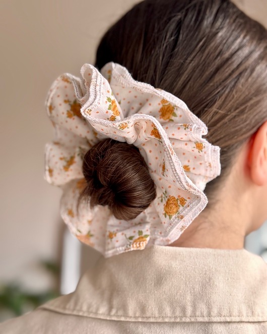 gumki do włosów Scrunchie Falbana Vintage