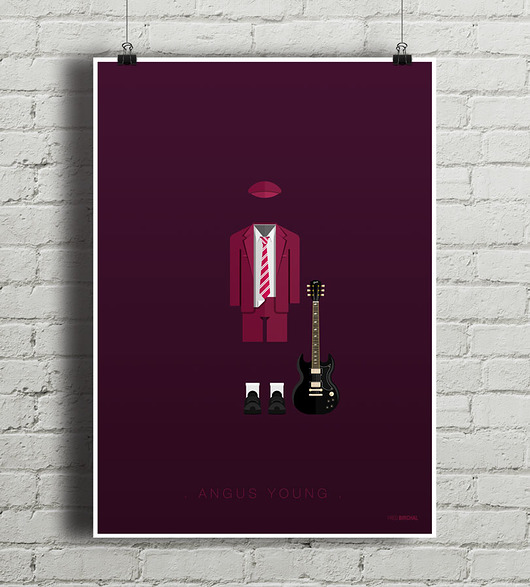 Angus Young - AC/DC - plakat minimalmill