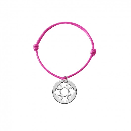Bransoletka sznurkowa - medalion stars  by ilo