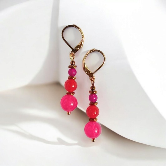 kolczyki z kamieniami SUMMER ENERGY : kolorowy jadeit IV : kolczyki 47mm