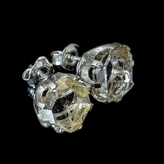 kolczyki srebrne Kolczyki srebrne surowe herkimery