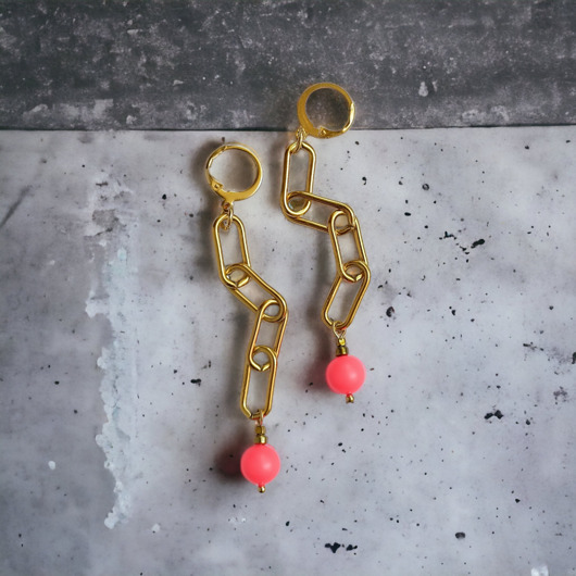 kolczyki swarovski Swarovski neon pearls : neon red