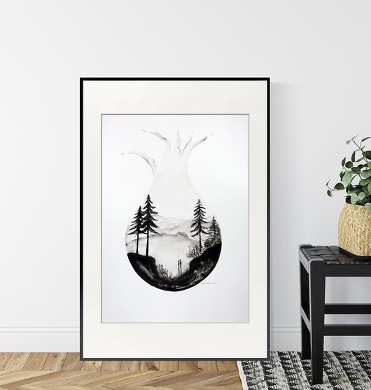 grafika 50x70 cm wykonana ręcznie MiniMalArt