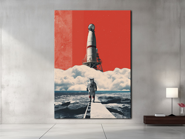 obrazy Apollo 11 - Obraz na płótnie - Druk, Blejtrama - Minimalistyczny Kolaż #5