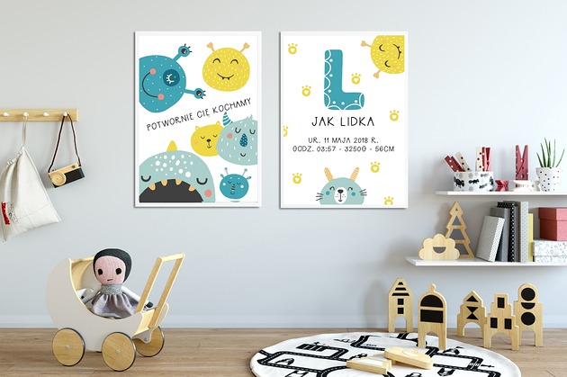 Metryka i plakat POTWORNIE CIĘ KOCHAMY Well Wall
