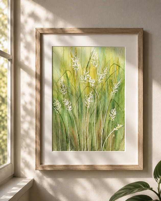 obrazy Oryginalna akwarela. Trawy A4