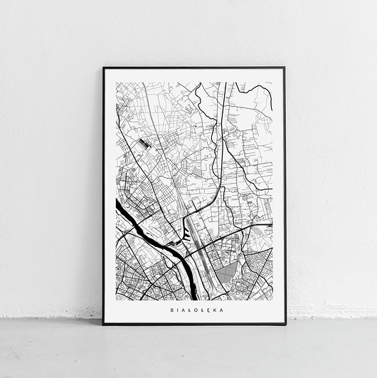 Plakat Białołęka - plan Białołęki  PLAKATY GEOMETRYCZNE