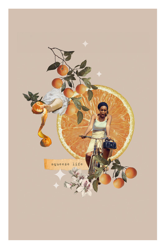 plakaty Kolaż/plakat z afirmacją  ORANGE