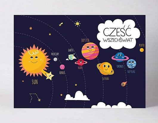 Plakat ahoj przygodo kosmos print 30x40 polkastudio