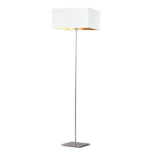 lampy podłogowe Minimalistyczna lampa stojąca z kwadratowym abażurem PRAGA GOLD