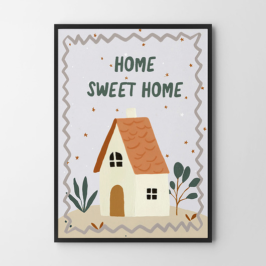 obrazy i plakaty do pokoju dziecięcego Home sweet home - plakat dla dzieci pokój dziecka