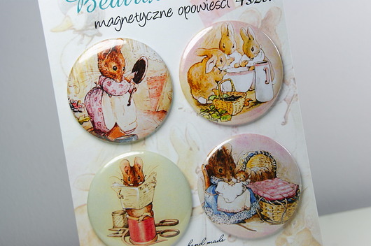 Komplet magnesów Beatrix Potter Pracownia Papeteria