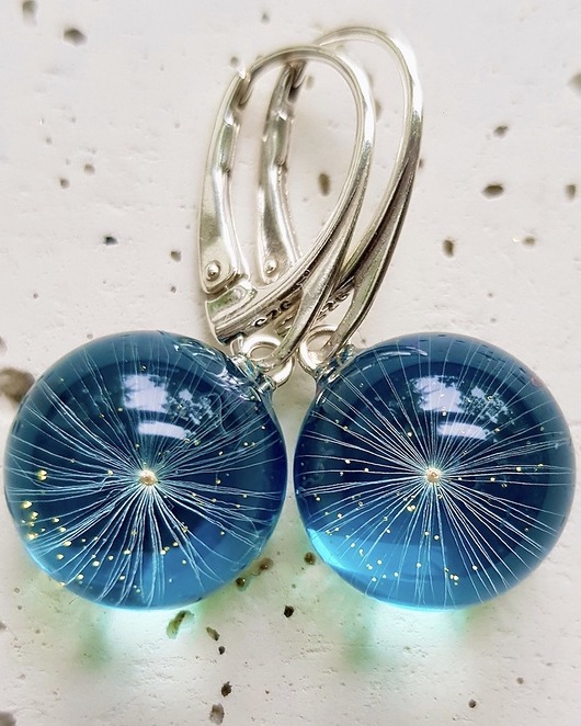 Kolczyki srebrne z nasionami dmuchawca Grol Jewellery