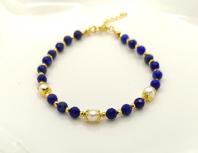 Lapis lazuli i perła ze złoceniami Studio Gazela
