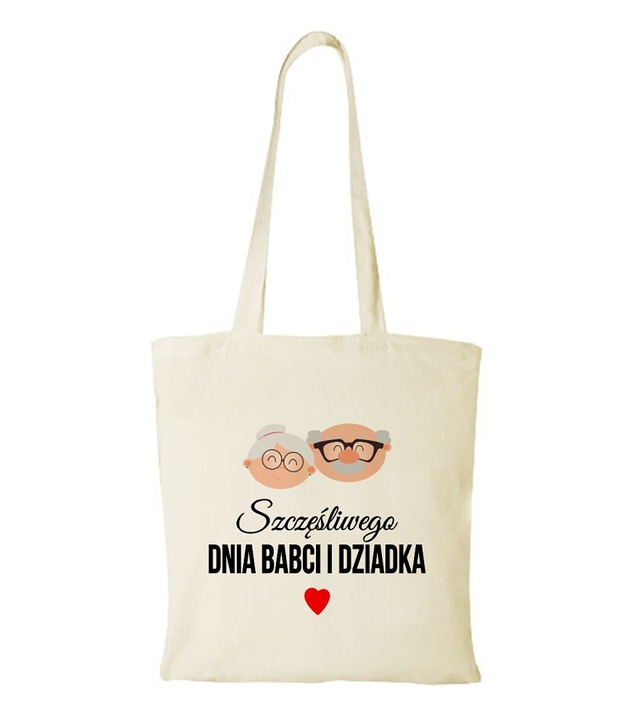 torby na zakupy Torba bawełniana "Szczęśliwego Dnia Babci i Dziadka"