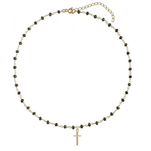 Srebrny pozłacany choker z czarnymi onyksami ATdiament